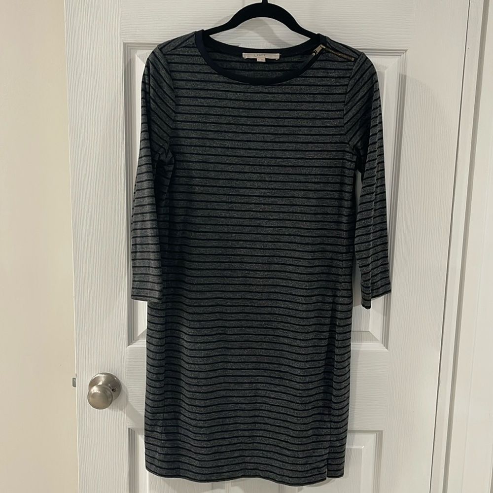 The Loft Gray Zippered dress